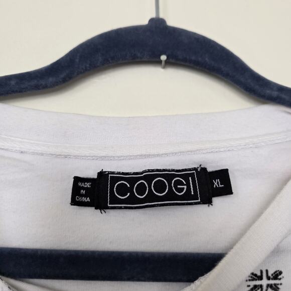 Vtg Y2K Coogi TShirt Mens XL White Blue Embroidered 90s Streetwear 2000s - Picture 7 of 10
